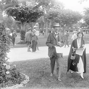 Well Known Society at Deauville Lord Carnarvon with his daughter Lady Evelyn Herbert