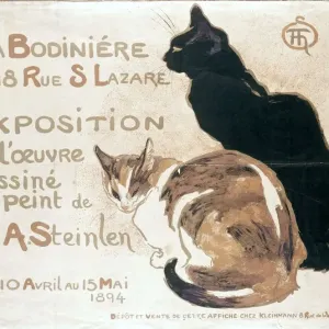 A la Bodiniere by T A Steinlen 10 April 1894 : advertising an exhibition of painting A la Bodiniere by T A Steinlen 10 April 1894 : advertising an exhibition of painting
