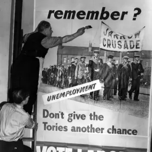 Print of a Labour poster featuring the 1936 Jarrow March