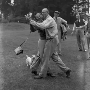 Ladies v Men at the New Zealand Golf Club, Byfleet. Mr G Hawkins and Miss Diana Fishwick Ladies v Men at the New Zealand Golf Club, Byfleet. Mr G Hawkins and Miss Diana Fishwick