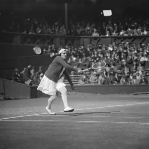 Lawn tennis at Wimbledon. Helen Jacobs in play 5 June 1929 Lawn tennis at Wimbledon. Helen Jacobs in play 5 June 1929