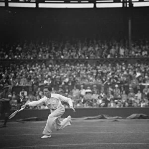 Lawn tennis at Wimbledon. Jacques Brugnon in play. 26 June 1929