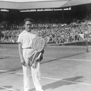 Lawn tennis at Wimbledon. M Cochet after his victory. 30 June 1927 Lawn tennis at Wimbledon. M Cochet after his victory. 30 June 1927
