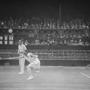 Lawn tennis at Wimbledon. Mr and Mrs L A Godfree in play. 5 July 1927 Lawn tennis at Wimbledon. Mr and Mrs L A Godfree in play. 5 July 1927