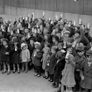 One lesson they like. Children go to school in their holidays to drink milk One lesson they like. Children go to school in their holidays to drink milk