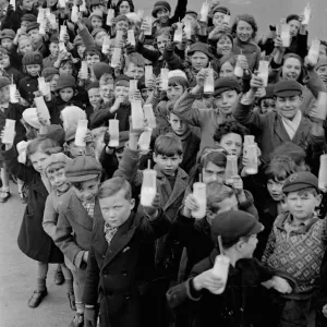 One lesson they like. Children go to school in their holidays to drink milk One lesson they like. Children go to school in their holidays to drink milk