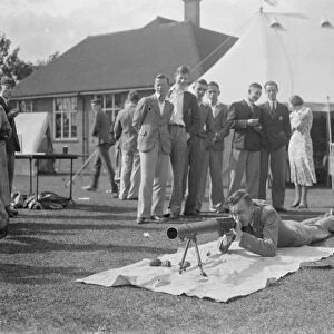 Lewis machine gun practice at the Dartford County School in Kent. 1936