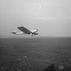 Light aeroplane trials at Lympne A Bristol Brownie monoplane during the High Speed Light aeroplane trials at Lympne A Bristol Brownie monoplane during the High Speed