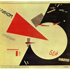 El Lissitsky Print: Red Wedges into White Troops