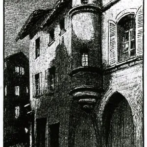 Lithograph depicting a house in Saint Remy wrongly believed to have been the birth-place Lithograph depicting a house in Saint Remy wrongly believed to have been the birth-place