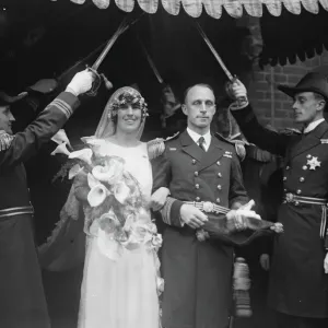 Lord Louis Mountbatten attends London naval wedding print