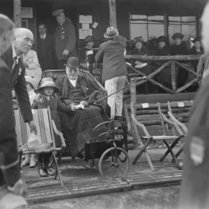 Lord Rosebery opens bowling green at Epsom. Lord Rosebery on his way to the ceremony
