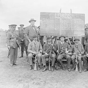 Lords defeat Commons at Bisley The Lords team ( left to right ) Colonel Hopton ( Coach )