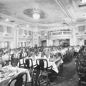 M V Alcantara. 1st Class Dining Saloon. 1927