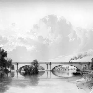 The Maidenhead Bridge Print with Steam Train Crossing