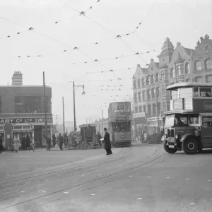 A mains water burst in Lewisham, London. 1936 A mains water burst in Lewisham, London. 1936