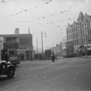 A mains water burst in Lewisham, London. 1936 A mains water burst in Lewisham, London. 1936