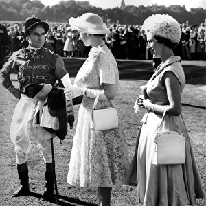 Her Majesty the Queen and Princess Margaret at Royal Ascot. 16th June 1959