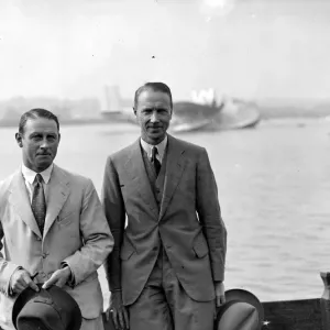 Major Mayo the designer (right) and Lanchester Parker the test pilot before the flight Major Mayo the designer (right) and Lanchester Parker the test pilot before the flight