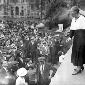 Masked Women Lead Demonstration In Trafalgar Square Peace Meeting