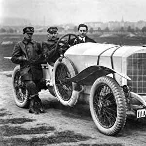 Max Sailer at the steering wheel, with co-driver Hans Rieker on his left, of the
