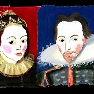 Michaela Gall - tudor portrait plates Anne Hathaway and William Shakespeare