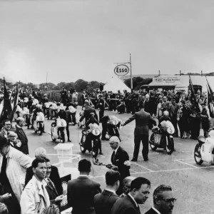 Mike Hailwood on Norton at Senior TT Start, 1961 Print Mike Hailwood on Norton at Senior TT Start, 1961 Print