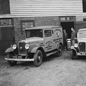 Milk vans in Leaves Green. 1937