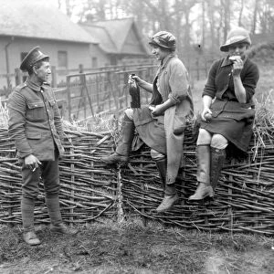 Milkmaids being trained under the National Service Scheme at Epping Forest