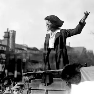 Miss Christabel Pankhurst, at the East Islington election 20th October 1917