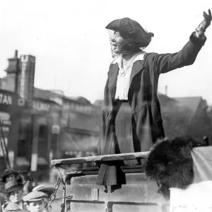 Miss Christabel Pankhurst, at the East Islington election 20th October 1917 Miss Christabel Pankhurst, at the East Islington election 20th October 1917