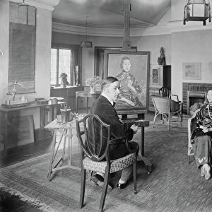MME Wellington Koo sitting for her portrait to Mr Edmund Dulac at his studio, 117