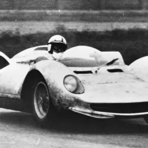 Modena Italy John Surtees is shown here trying out a New Ferarri GT prototype. February