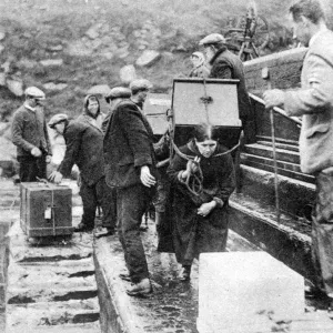 Mono Print of St Kilda Evacuation, Outer Hebrides, Scotland 1930