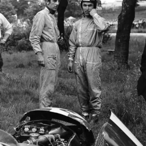Motor Racing Driver pictured after crashing his racing car