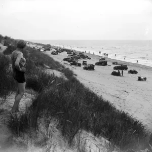 Print of Motorcars on Camber Sands, Sussex in 1933 Print of Motorcars on Camber Sands, Sussex in 1933