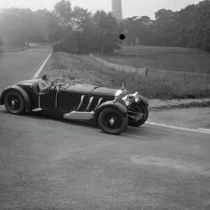 Print of Marjorie Eccles driving her Mercedes at Crystal Palace road racing circuit
