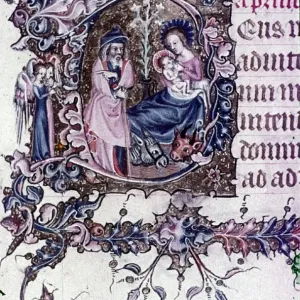 English Illumination Print of Joseph with Musical Angels English Illumination Print of Joseph with Musical Angels