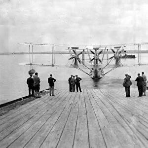 The new giant Blackburn flying boats ( Iris III type) at the launch at Brough