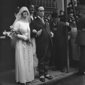 Black and white print of a 1923 wedding in London