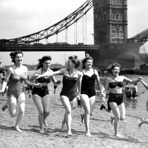 Non-stop ! The famous Windmill Theatre girls work hard, but they know how to play