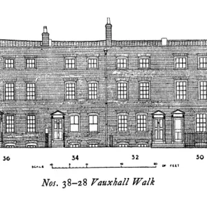 Nos 38-28 Vauxhall Walk South East London Measured drawing by A R Hansen History