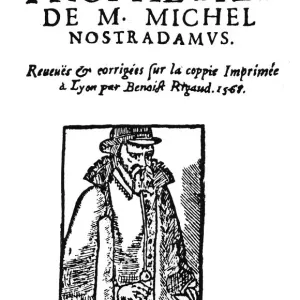 NOSTRADAMUS - TITLEPAGE Titlepage of Les Propheties de M. Michel Nostradamus - a NOSTRADAMUS - TITLEPAGE Titlepage of Les Propheties de M. Michel Nostradamus - a
