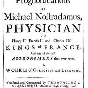 NOSTRADAMUS - TITLEPAGE The True Prophecies or Prognostications of Michael Nostradamus NOSTRADAMUS - TITLEPAGE The True Prophecies or Prognostications of Michael Nostradamus