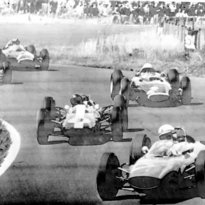 Nurburgring Germany John Surtees Ferrari 7 has the lead in front of Jim Clark Lotus