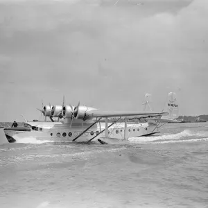 The Pan American flying boat, Clipper III landing at Southampton The Pan American flying boat, Clipper III landing at Southampton