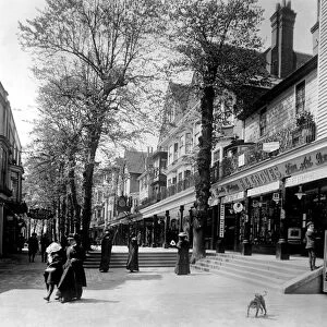 The Pantiles Including a sign advertising a lecture on Halleys Comet by Sir Robert