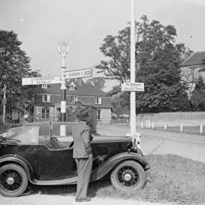 A no parking sign in Otford, Kent. 1936