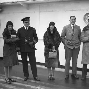 Print of Passengers aboard the SS Avila at Tilbury Print of Passengers aboard the SS Avila at Tilbury