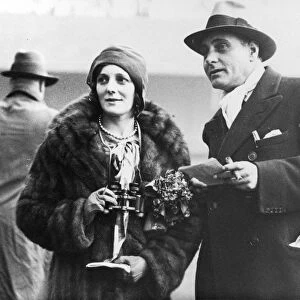 Pictured at the Derby races are the actors, Mr and Mrs Henry Edwards ( Mrs Edwards